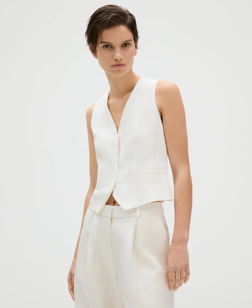 Calvin Klein Women's Hidden-Button Tailored Vest
