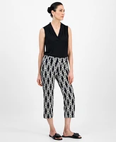 Jm Collection Women's Printed Pull-On Capri Pants, Exclusively at Macy's