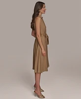 Donna Karan New York Women's Belted Sleeveless Shirtdress