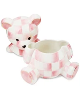 Mackenzie-Childs Rosy Check Bear Ceramic Cookie Jar