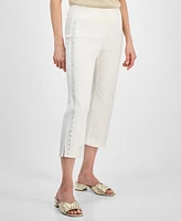Jm Collection Women's Rhinestone Pull-On Capri Pants, Exclusively at Macy's