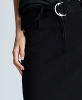 Kenneth Cole Women's Belted Denim Maxi Skirt