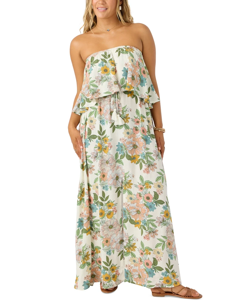 O'Neill Juniors' Sadie Strapless Floral Maxi Dress