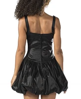 Alex & Sophia Juniors' Square-Neck Bubble-Hem Sleeveless Fit Flare Dress