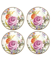 Mackenzie-Childs White Flower Market Appetizer Plates, Set of 4
