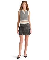 Steve Madden Women's Amery Striped Collared Sleeveless Sweater