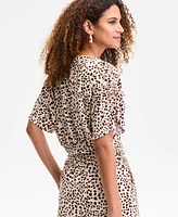I.n.c. International Concepts Women's Side-Tie Animal-Print Top, Exclusively at Macy's