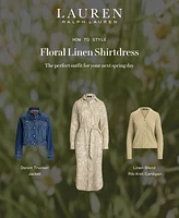 Lauren Ralph Women's Floral Linen Shirtdress, Regular & Petite