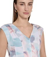 Calvin Klein Women's Watercolor-Print A-Line Dress
