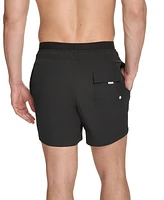Calvin Klein Men's Logo Elastic Waist Modern Euro 5" Volley Swim Trunks