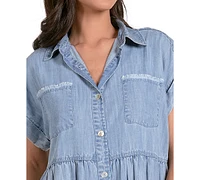 Elan Women's Chambray Tiered Dress