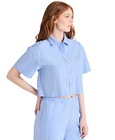 Steve Madden Women's Tula Striped Button-Front Shirt