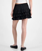Madden Girl Juniors' Cotton Ruffle-Tiered Skort