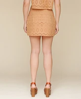 Avec Les Filles Women's Eyelet Midi Skirt