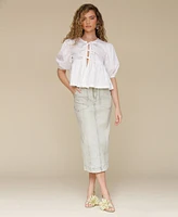 Avec Les Filles Women's Denim Midi Skirt
