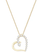 Diamond Heart 18" Pendant Necklace (1/2 ct. t.w.) in 14k Yellow Gold