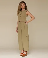 Avec Les Filles Women's Barrel-Leg Cargo Pants