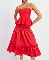 En Saison Women's Payton Peplum Top