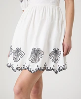 French Connection Women's Cambria Cotton Embroidered Anglaise Dress