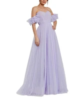 Mac Duggal Women's Off The Shoulder Tulle A Line Gown