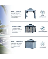 10x10ft patio gazebo, aluminum frame, steel canopy, outdoor permanent hardtop