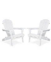 2 Wooden Folding Adirondack Chairs