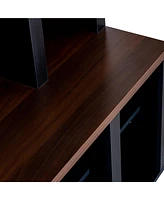 Farmhouse Hall Tree with 6 Hooks, Bench, Shelves, and 13 Cubbies