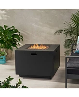 24" Patio Fire Pit, 33" Square, 50K Btu, Dark Grey, Tank Inside