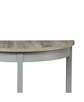 Half-Moon Console Table – Wooden Frame with Lower Storage Shelf