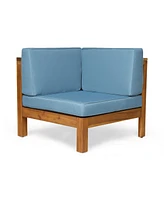 Acacia Wood Outdoor Loveseat Set with Coffee Table