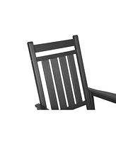 3-Piece Grey Rocking Chair Set, 2 Rockers, 1 Table, Wood-Texture