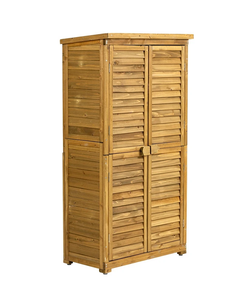 Waterproof Outdoor Storage Cabinet with Lock, Shelves, and Vertical Design