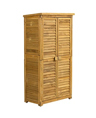 Waterproof Outdoor Storage Cabinet with Lock, Shelves, and Vertical Design