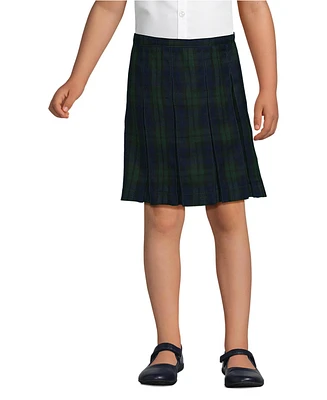 Lands' End Little Girls Plaid Box Pleat Skirt Top of the Knee