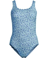 Lands' End Plus Tugless Scallop One Piece Swimsuit