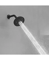 Single Handle 1-Spray Round Rain Shower Faucet Set 1.8 Gpm with High Pressure Shower Head in Matte Black
