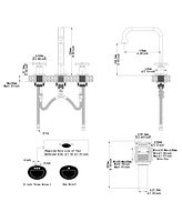 Industry Style 8 in. Widespread Double Handle High-Arc Bathroom Faucet Water-Saving With Drain Kit Matte Black