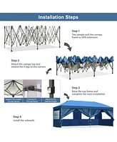 10x20 Pop-Up Canopy with Sidewalls (Blue) - Wheeled Bag