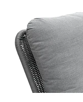 [Set of 2] Contemporary Minimalist Gray Wicker Rocking Chair