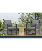 [Set of 2] Modern Gray Curved Aluminum Lounge Chair