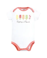 Touched by Nature Baby Girls Cotton Bodysuits, Popsicle