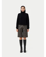 Gobi Cashmere Women's Cropped T-Neck Sweater