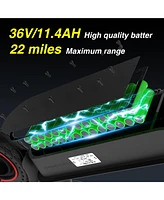 EV10K Pro Portable Electric Scooter with Dual Shock Absorbers | 22 Miles of Range | 19 Mph Top Speed | 500W Motor | 10 Inch Honeycomb Tires | Dual Bra
