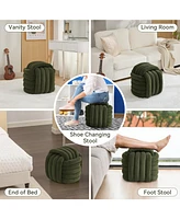 Modern Chenille Knot Ottoman: Stylish and Comfortable Seat