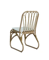 Outdoor wicker dining chairs (set of 2) with washable cushions, Natural