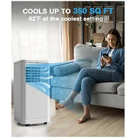 Cowsar Portable Air Conditioner, Btu for Room up to sq. ft, Portable Ac with Dehumidifier & Fan, 2 Fan Speeds, 24H Timer, Remote Control
