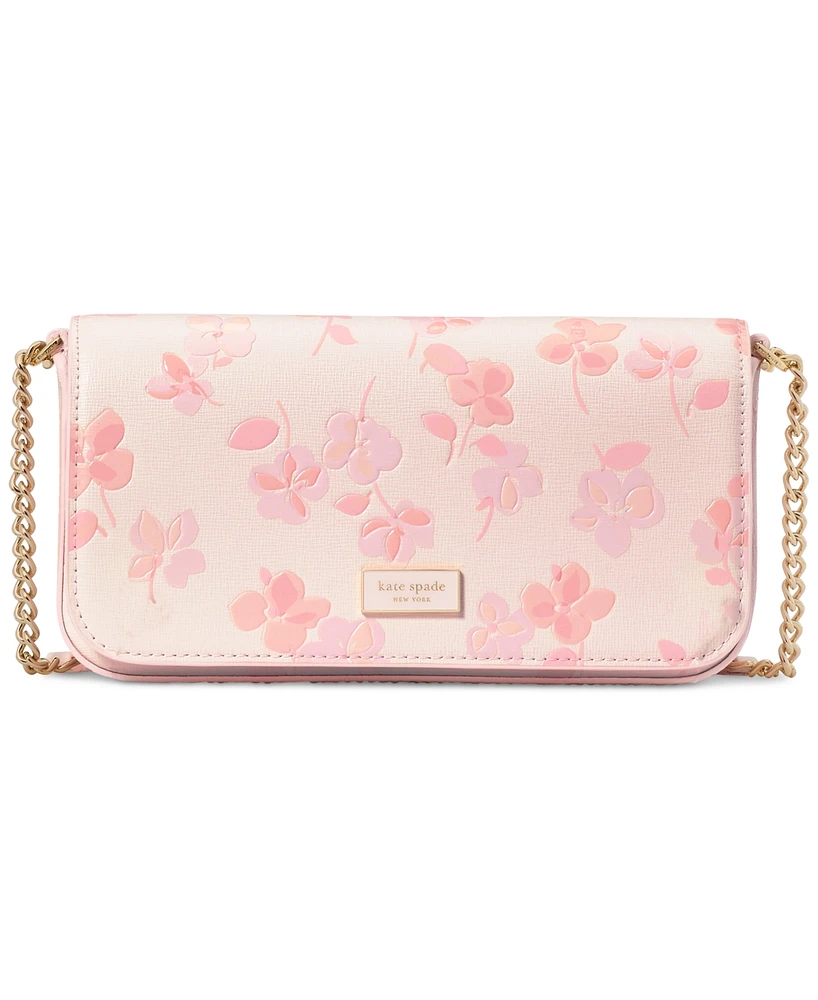 kate spade new york Serena Spring Pansies Leather Chain Wallet