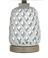 StyleCraft Home Collection 23.3" Weave Ceramic Table Lamp