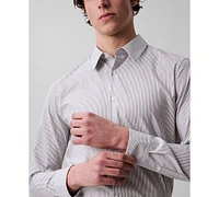 Calvin Klein Men's Stretch Striped Slim-Fit Dress Shirt