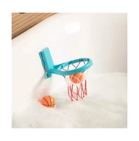 Sperric Toddler 2-in-1 Bathroom Basketball Hoop Playset with Suction Cups & Tying Straps – Mini for Bathtub Door, Interactive